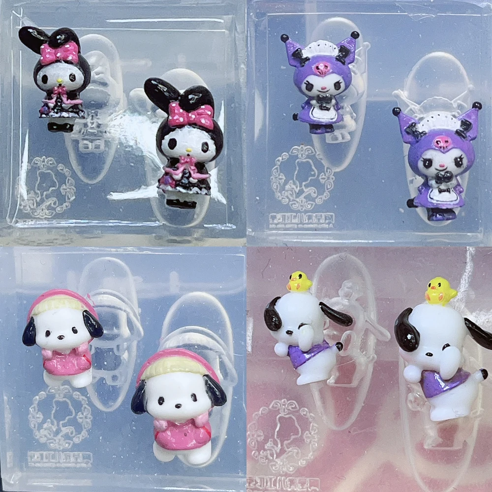 3D Cute Cartoon Hello Kitty Mymelody Kuromi Pochacco Nail Art Silicone Mould Diy Stereoscopic Manicure Tool Accessories Decorate