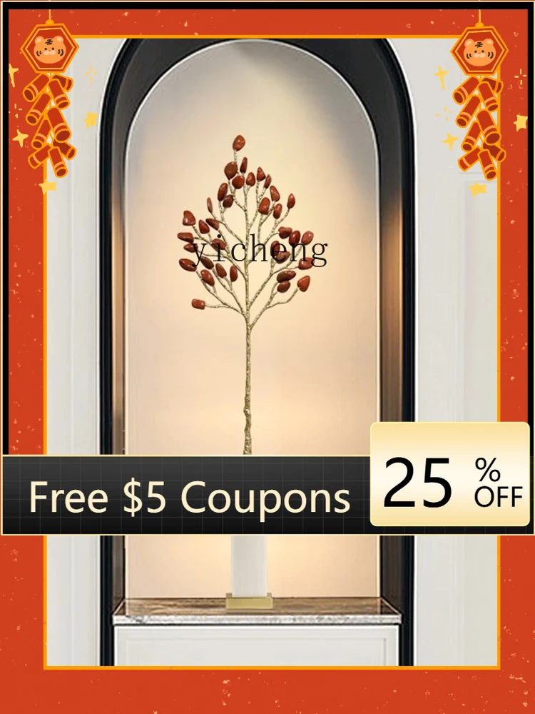 BB  natural agate stone fortune tree ornament, living room entrance corridor TV cabinet, advanced handicrafts