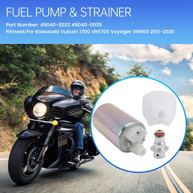 Fuel Pump & Strainer For Kawasaki Vulcan 1700 VN1700 VN900 Voyager 49040-0022 49040-0035