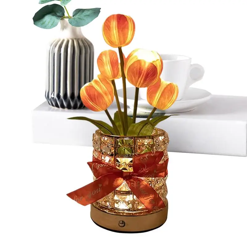 

Led Flower Lights 3-Color Dimmable Table Light Table Centerpieces Desk Accessories For Home Living Room Bedroom Wedding Women