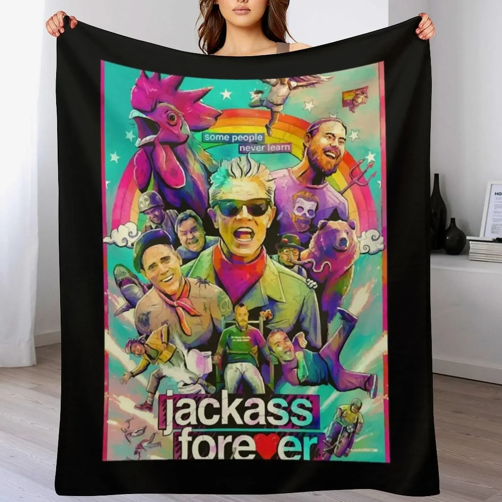 Lover Gift The Movie Jackass Stunts Video Gamer Throw Blanket Tourist Picnic wednesday Blankets