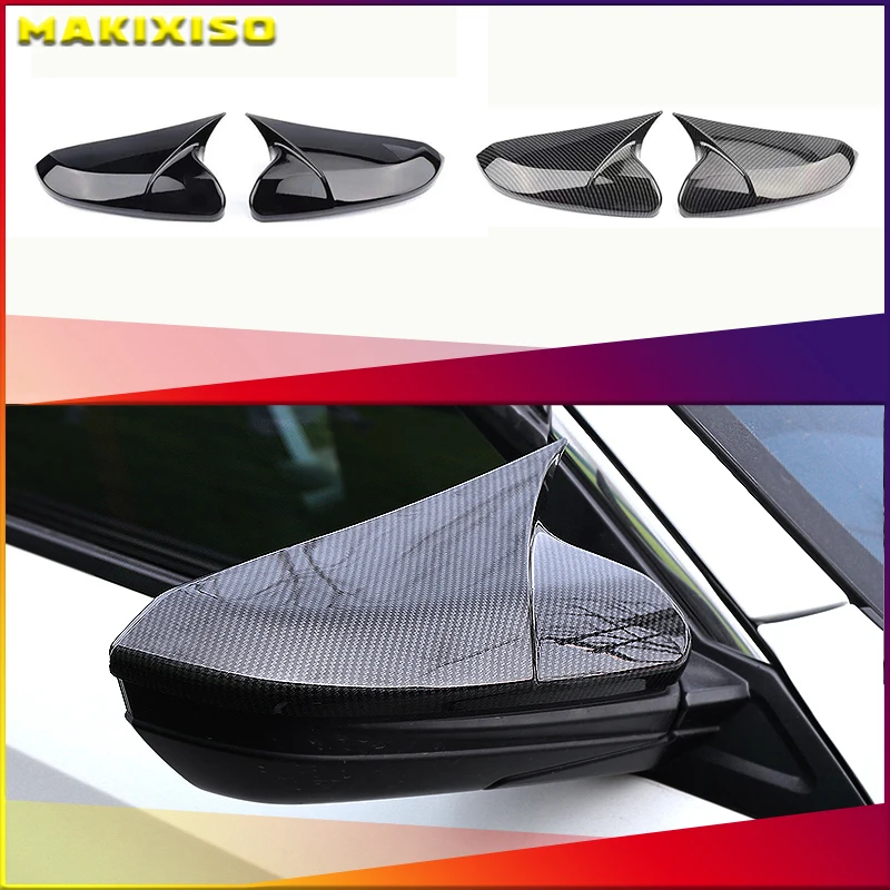 Horn Shape ABS Carbon Fiber Style Rear View Side Mirror Cover Rearview Caps For Honda For Civic 10th 2016 2017 2018 2019 2020