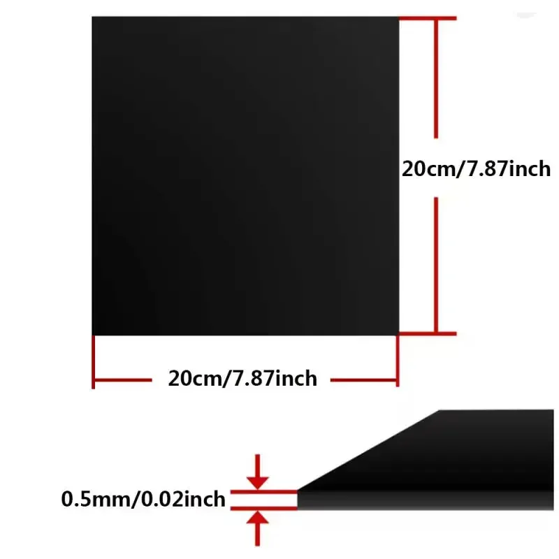 1 Pcs Black ABS Plastic Plate Model Sheet DIY Model Material Parts Thickness 0.5mm/1mm/1.5mm/2mm/3mm/4mm/5mm