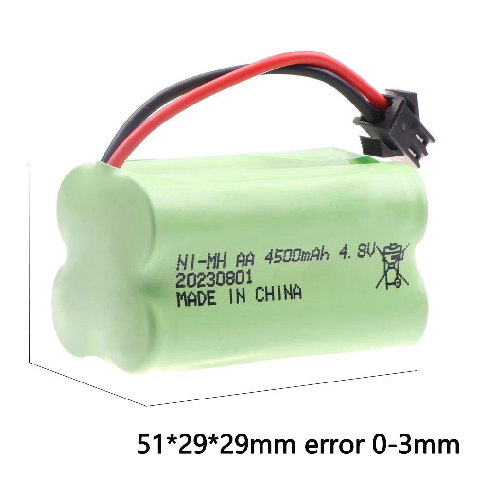 NiMH 4.8V 4500mAh Rechargeable Battery and charger For RC Cars Robots Tank Gun Boats T Model With SM Plug AA 4.8 v Battery Pack