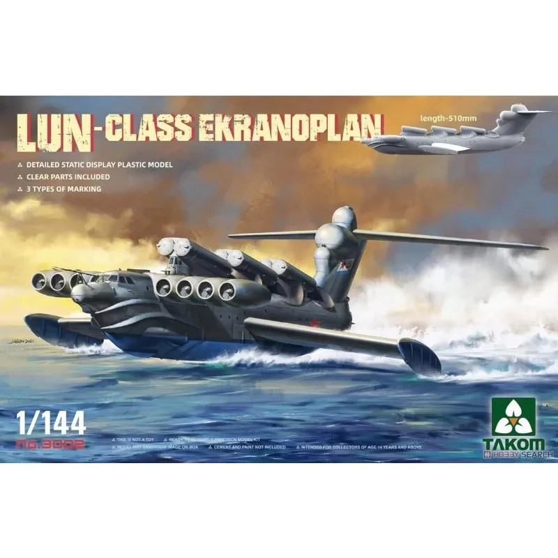 

Takom 3002 1/144 Scale LUN-CLASS EKRANOPLAN Assembly plastics model kit