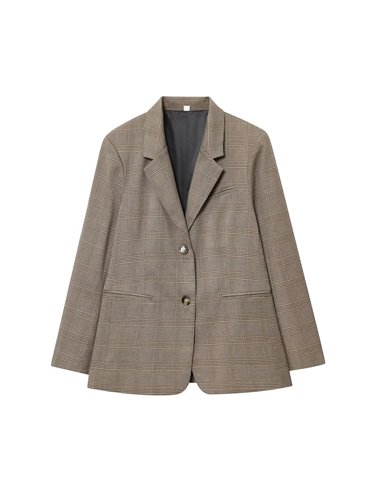 

European style new women's fashion versatile temperament simple single-breasted long-sleeved suit jacket