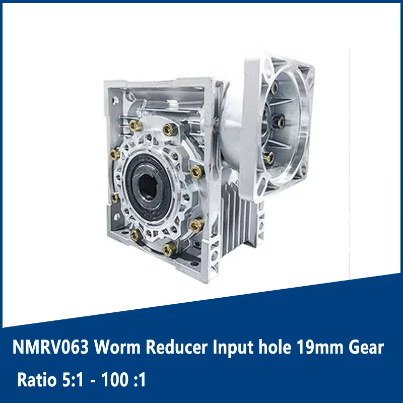 NMRV063 Worm Reducer Input hole 19mm Gear Ratio 5:1 - 100 :1 for 110mm servo motor