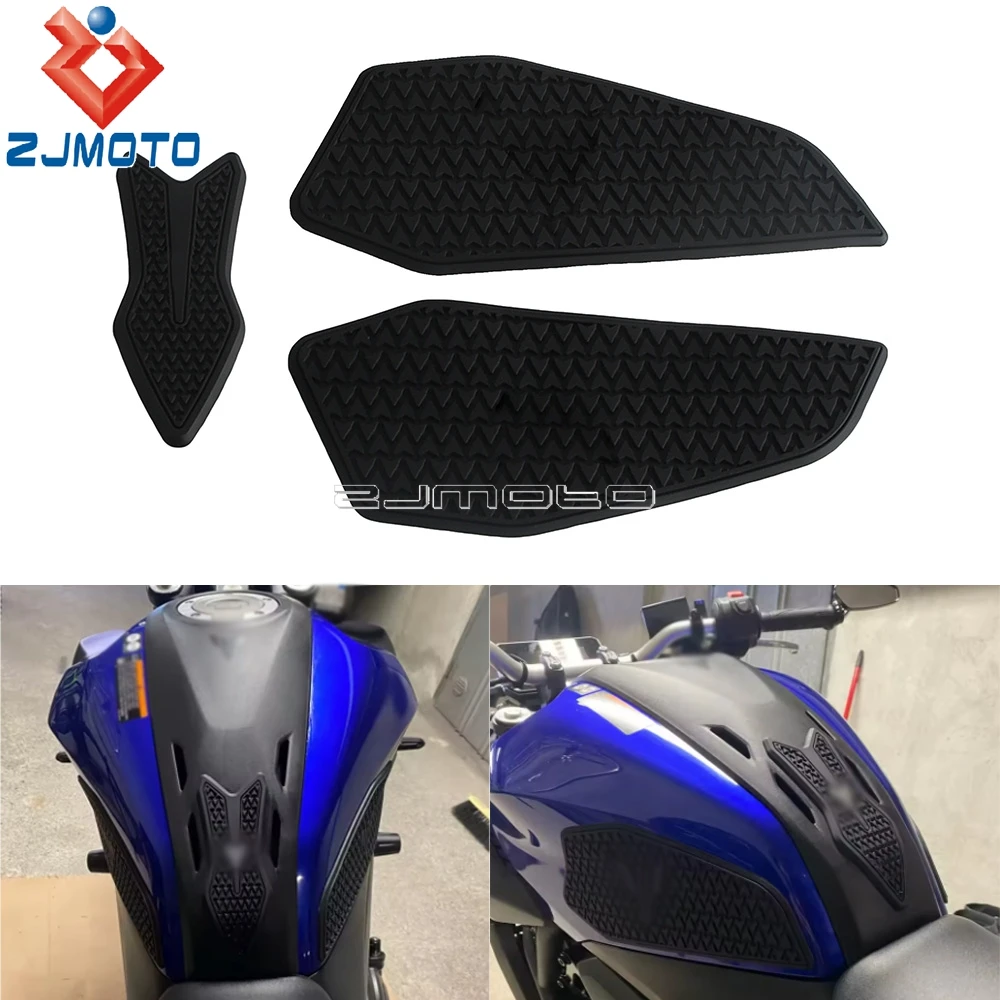 For Yamaha MT 07 MT07 MT-07 2025 Side Middle Fuel Tank pad Tank Pads Protector Stickers Decal Gas Knee Grip Traction Pad Tankpad