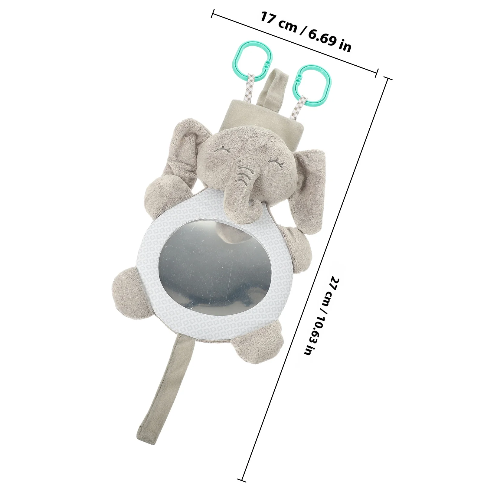 Baby-Lachspiegel in Tierform, verdortierender Spiegel für Kinder, Kleinkinder, Kleinkinder, Entwickler der Neugier, sicheres, unzerbrechliches Material, Grau