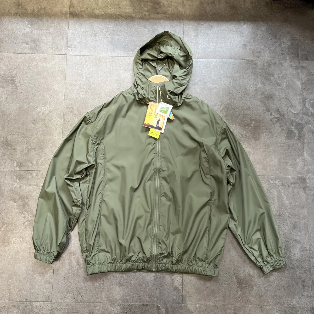 2026 New Technology Cool Feeling Ultrathin Coat Mountain Outdoor Zipper Solid Color Hooded Sun-Proof Top Men and Women Loose