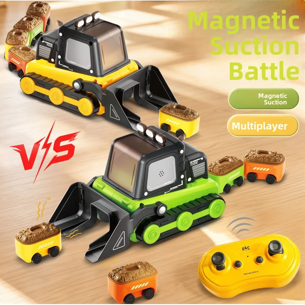 Two Person Competitive Children's Electric Snake Toy New Magnetic Connection Remote Control Magnetic Swallowing Engineering Vehi