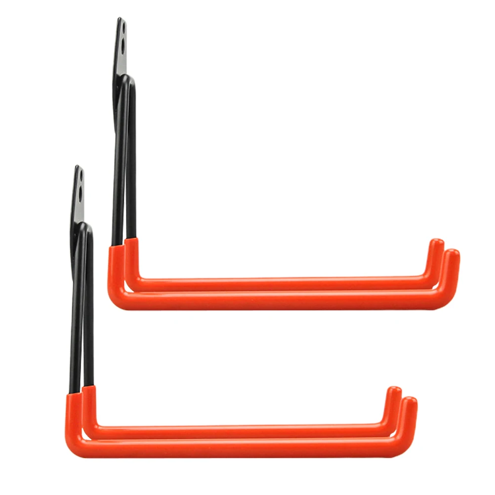 

2pcs Heavy Duty Dip Plastic Hooks Garage Storage Arm Hangers Iron Long Lasting Anti Slip Coating Household Organization