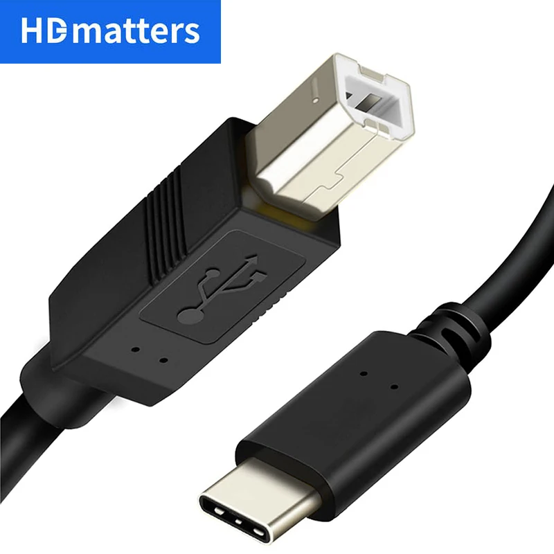 Image of USB-C-Druckerkabel USB 2.0 Typ C auf Typ B Kabel für Digitalpiano, MIDI-Keyboard, Drucker, Scanner