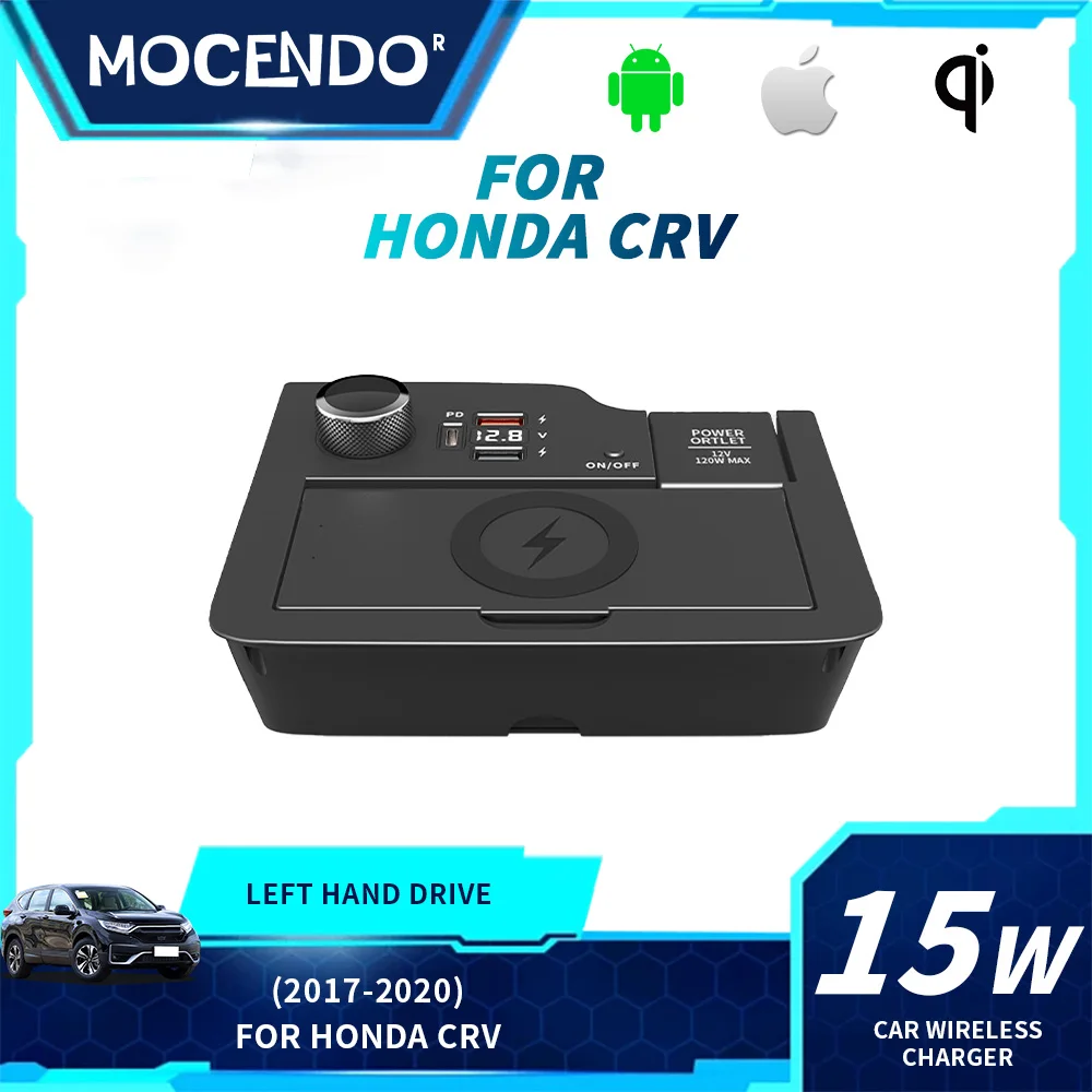 For Honda CRV car wireless charger cigarette lighter retrofit USB converter super fast charge head cars accessories tools