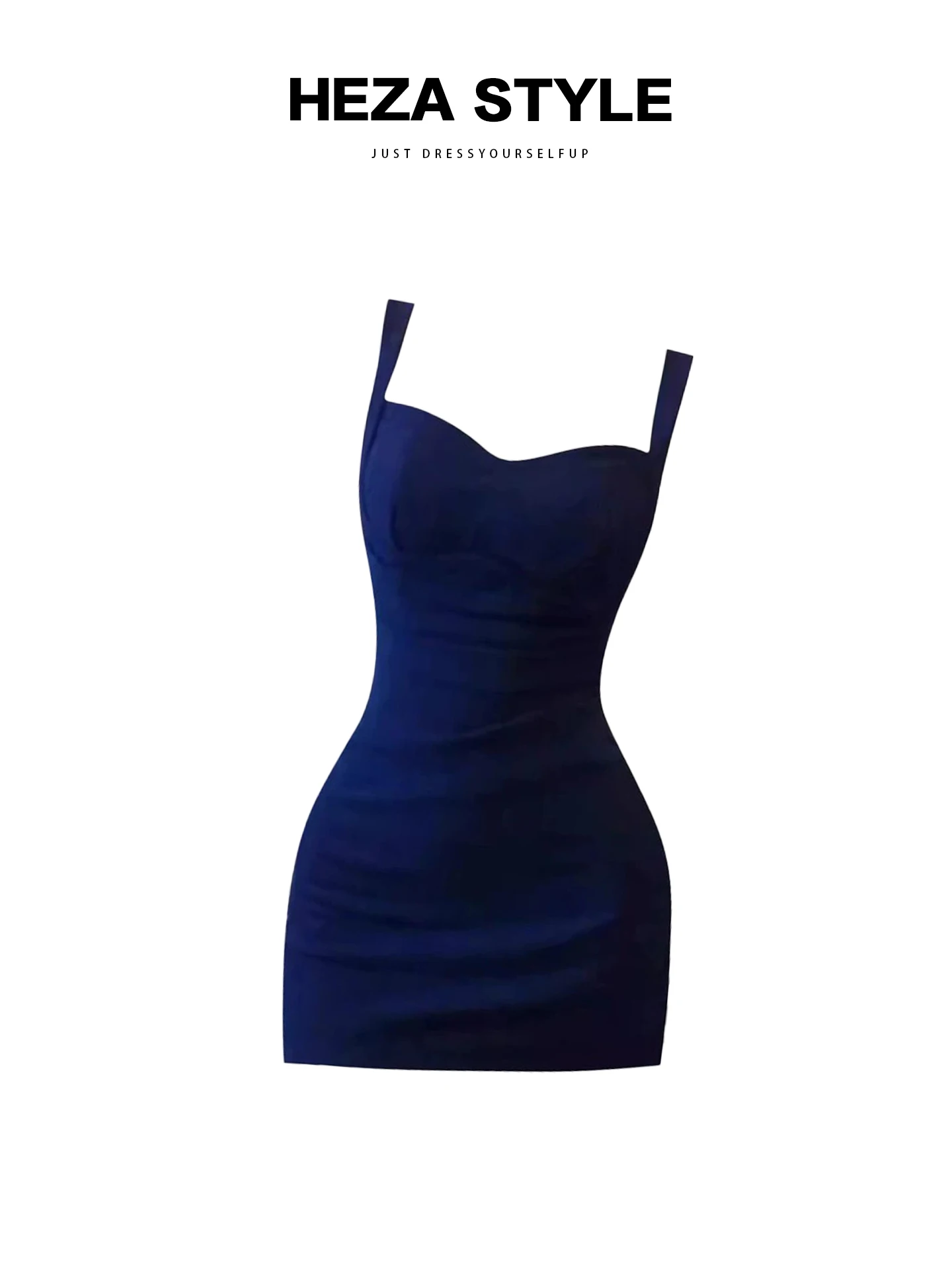 

HEZA Summer High Waist ort Dr Women's Svel Square Collar Gown Slim Fit Casual Sle plus Size Faion Sensation