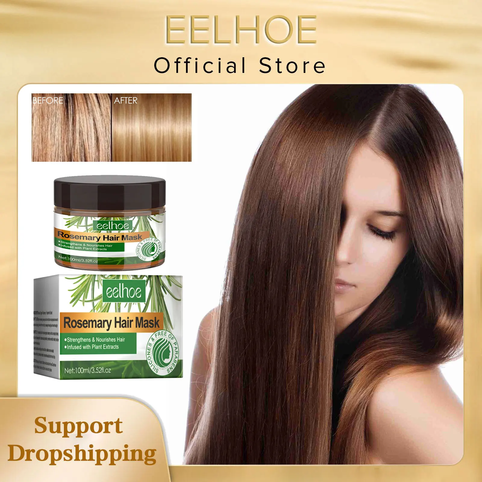 

EELHOE Rosemary Mask for Hair Growth Promoter Anti Hair Loss Nourish Strengthening Repair Damaged Scalp Care Keratin Treatment