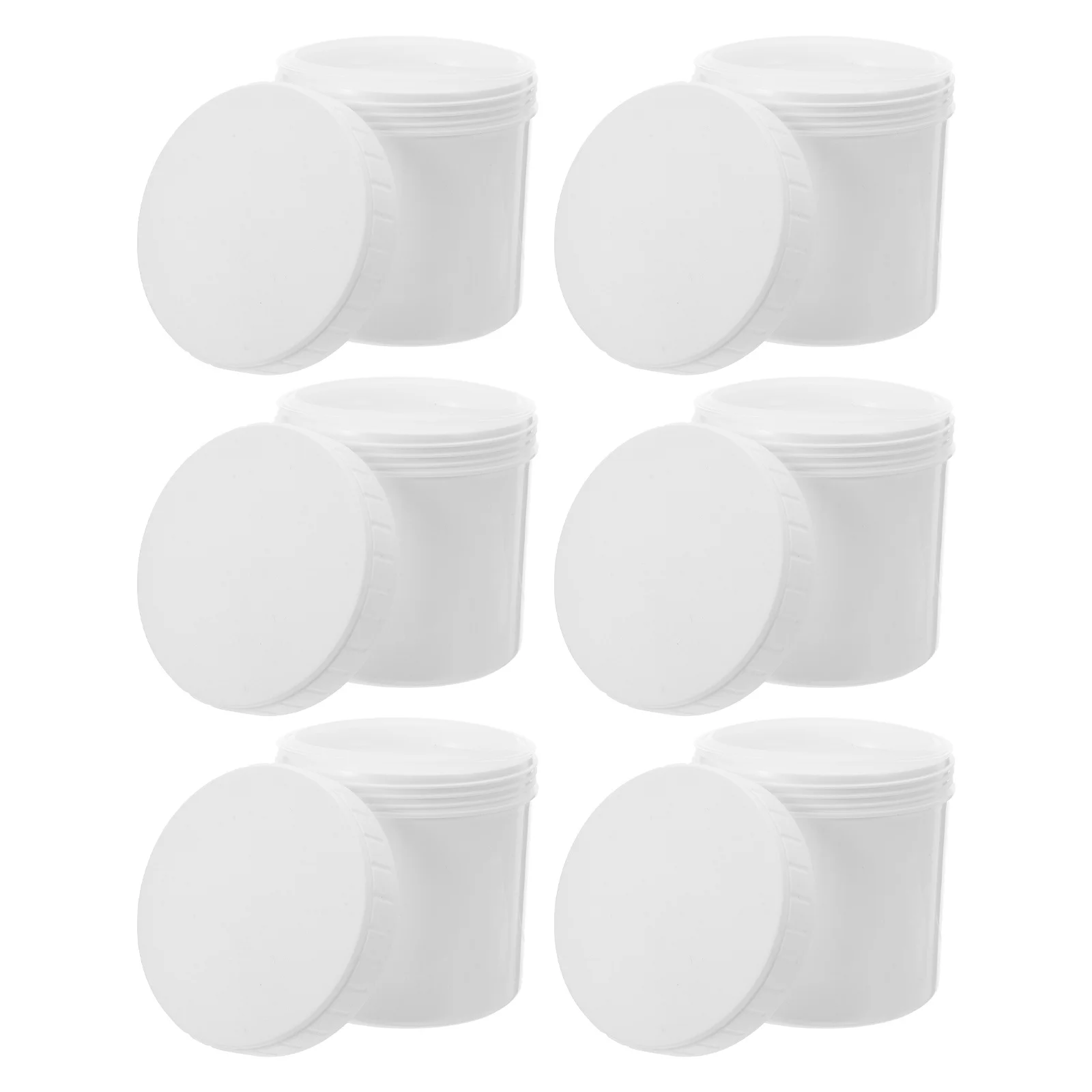

6pcs Food Grade Airtight Jars 300Ml Plastic Storage Containers Leakproof Screw Top Canisters For Flour Cereal Oats Jam Honey
