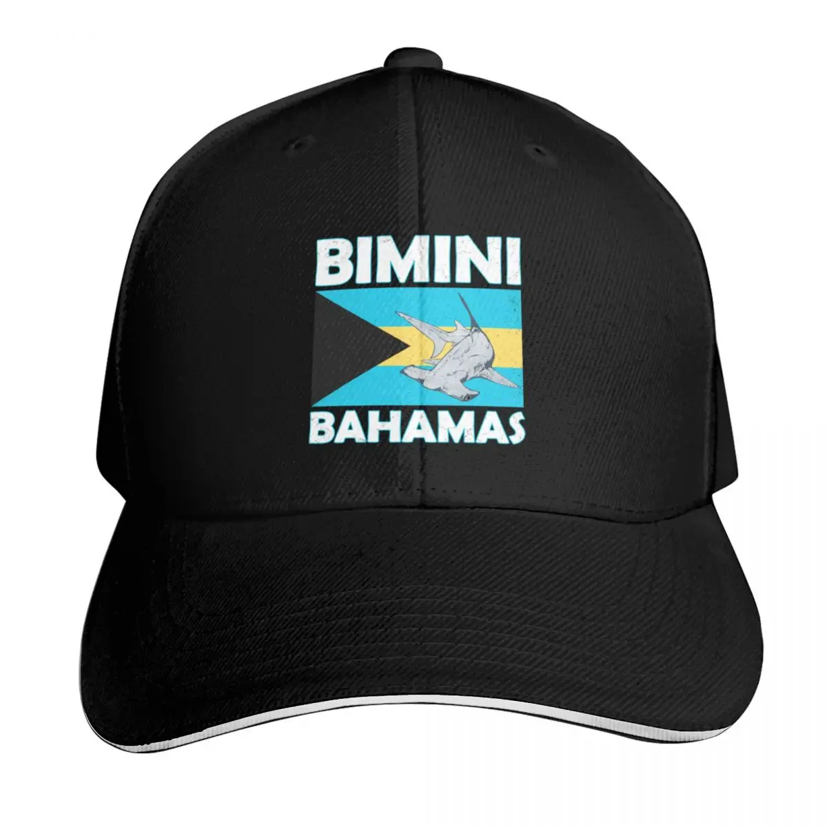 Bimini Bahamas Hammerhead Shark Baseball Cap Six Panel Structured Crown Sun Protection UPF 50+ Breathable Mesh Back