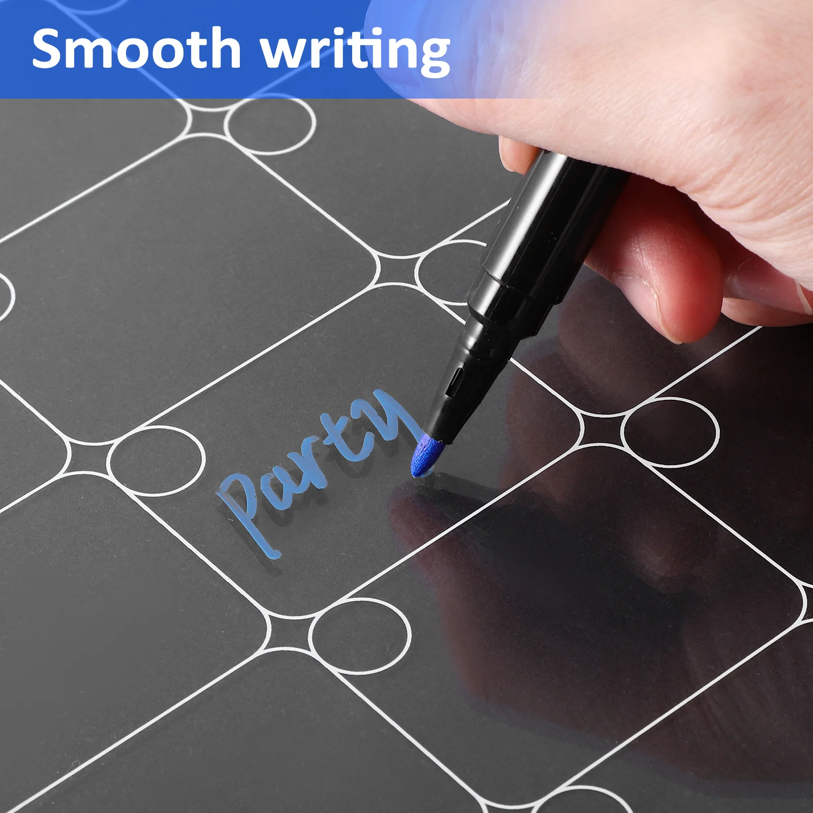 

2 pcs Acrylic Writing Board Clear Transparent Weekly Monthly Planner Anti-Slip Smooth Edges Multi-Functional Magnetic Message