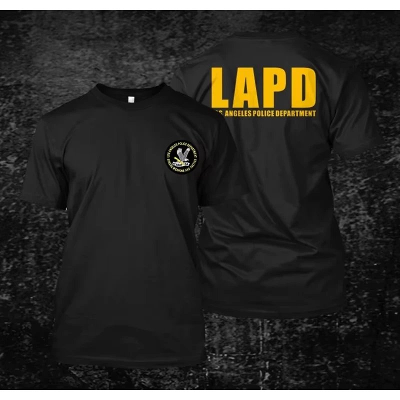 LAPD Los Angeles Police - Custom-made Men's Front and Back T-shirt Casual Daily Short-sleeved Shirt for Both Men and Women