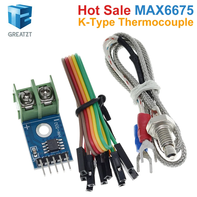 1/2PCS GREATZT MAX6675 Module + K Type Thermocouple Thermocouple Senso Temperature Degrees Module for arduino