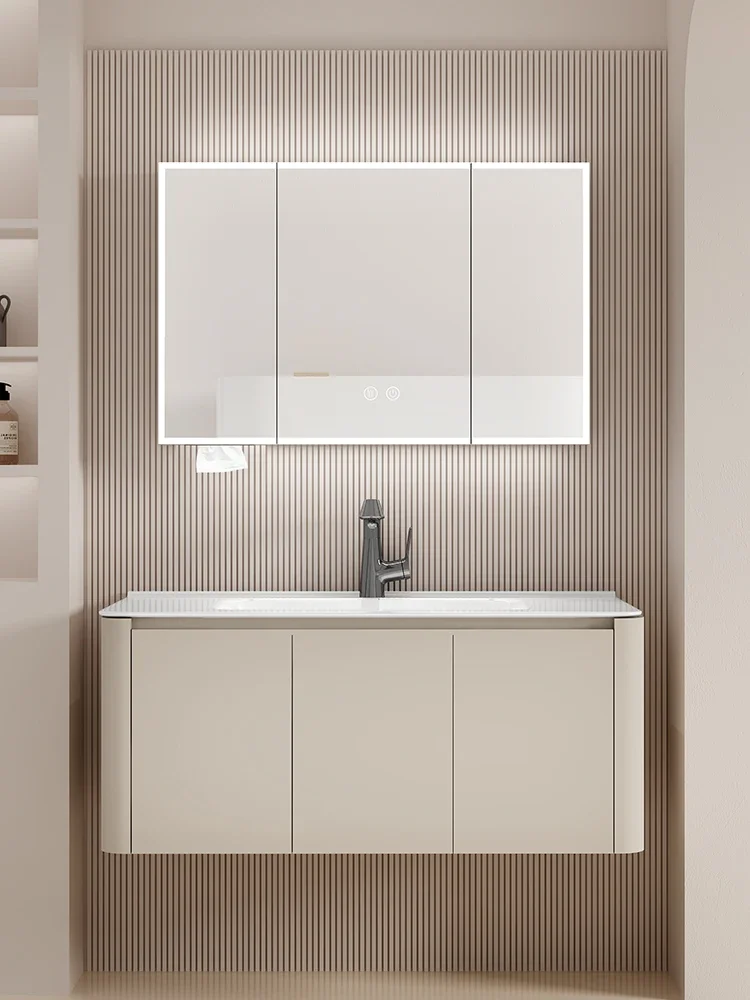 Youjue Bathroom Honeycomb Aluminum Plate Bathroom Cabinet Ceramic Integrated Basin Wash Face Wash Basin Cabinet Combination Bath