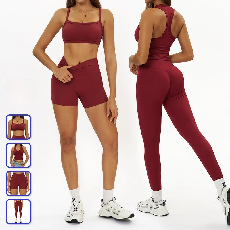 

2 Pieces Women's Tracksuit Seamless Yoga Set Workout Outfit Sportswear Gym Clothing High Waist Leggings Fitness Bra Sports Suits
