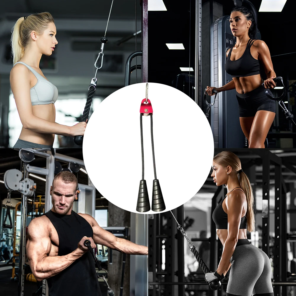 

Tricep Rope with Handles Tricep Pull Down Attachment Multi-Function Triceps Rope Cable Attachment Fitness Handle for Home Gym