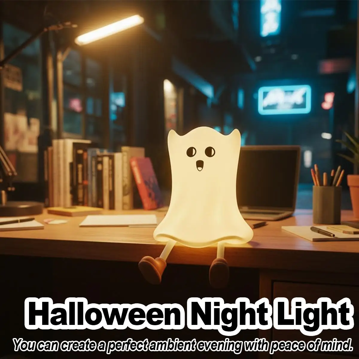 Recarregável halloween led night light lâmpada macia de silicone cabeceira para crianças abóbora portátil berçário dos desenhos animados para o quarto das crianças