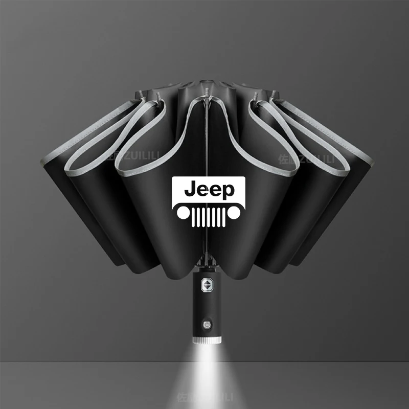 For Jeep Wrangler JL JK TJ Renegade Cherokee Trail Hawk Compass SRT Patriot Car Automatic Folding Windproof Sunshade Umbrella