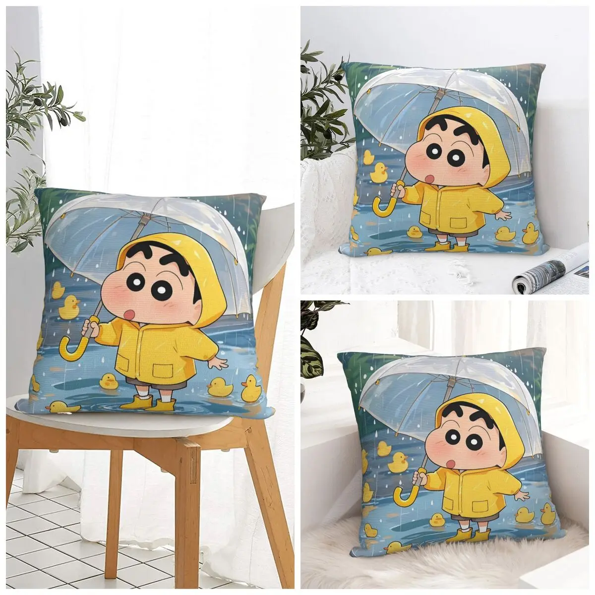 Pillow Cover Crayon Shin-chans Graphic Cushion Cover Fashion Pillow Case For Sofa Home Decorative Pillowcases