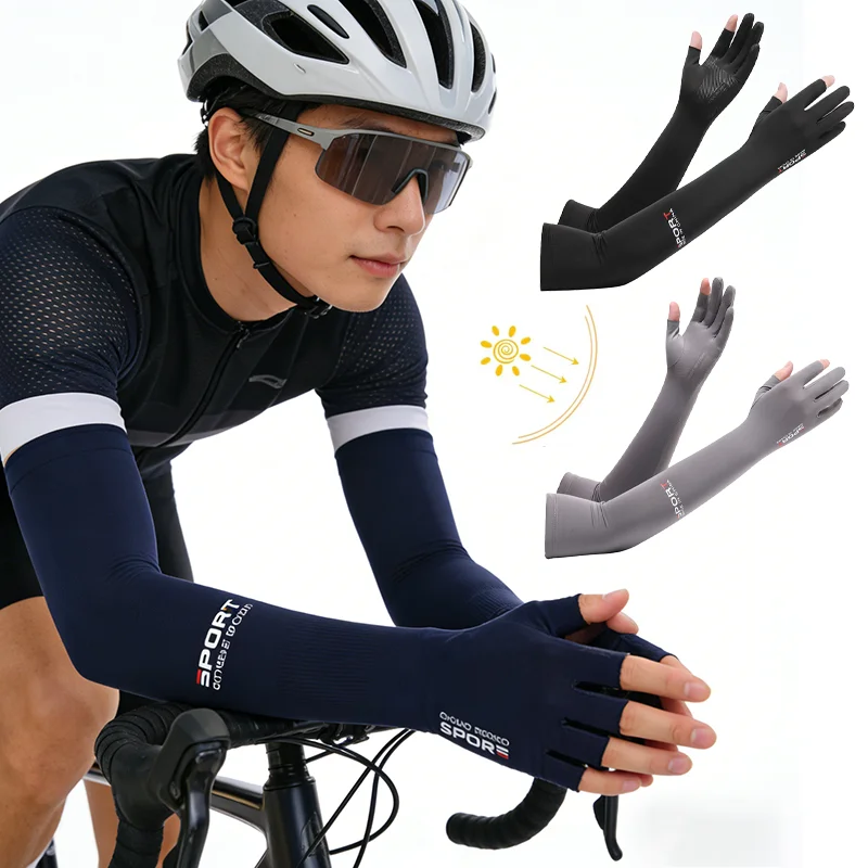 

Summer Sunscreen Thin Ice Silk Sleeve Covers for Unisex High Elasticity Breathable Cool Sleeve Covers Outdoor Sports Cycling