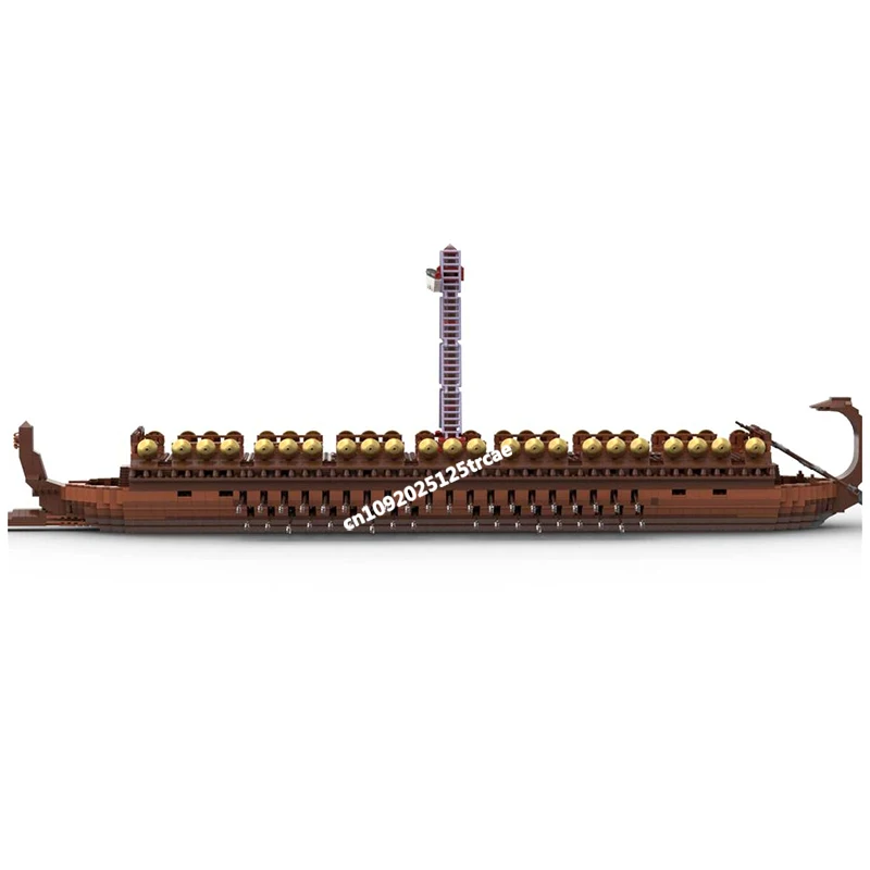 New 3722Pcs Medieval Pirate Series Moc Modular Greek Bireme Model Building Blocks Diy Creative Ideas Kids Toys Birthday Gift