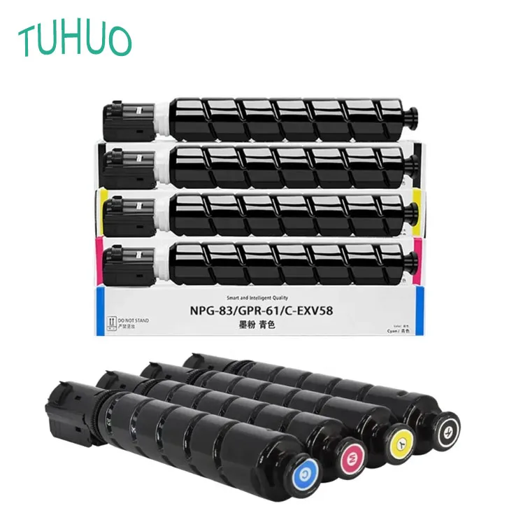 4PCS/1 Set C-EXV58 NPG-83 GPR-61 Toner Cartridge Compatible for Canon IRC5860 IRC5840 IRC5850 IRC5870 Printer BK:800g CMY:500g