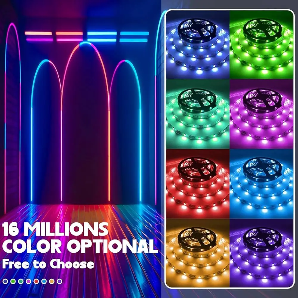 12LEDs/M Led Strip Lights RGB Led Strip Flexible Ribbon with 3Key Control Luces Led Tape Lights for Room Decor TV Backlights