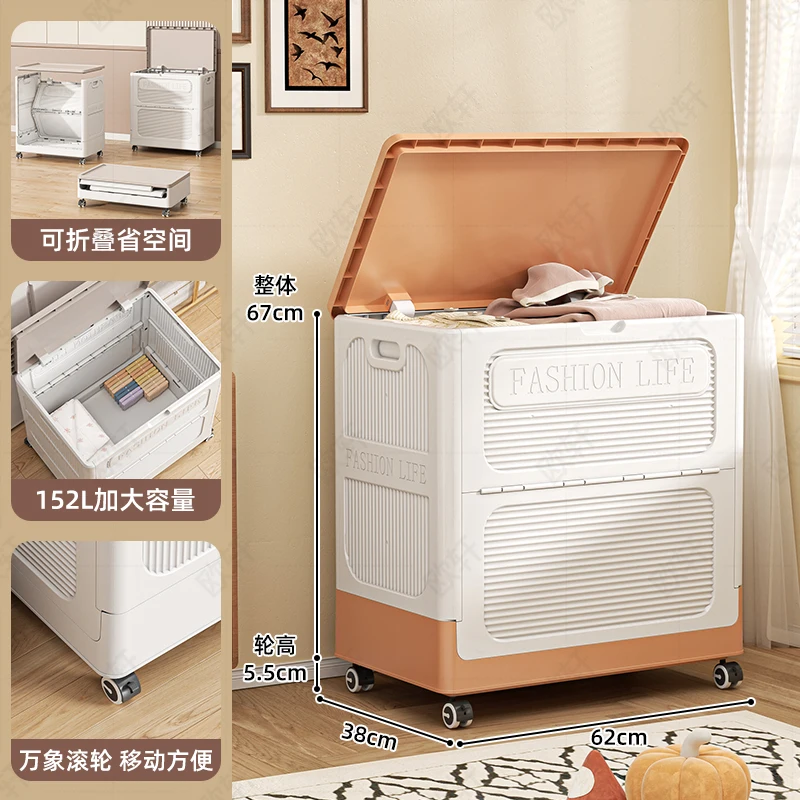‌Extra Large Foldable Storage Box - Capacity Organizer with Lid Multi-Use Toy Bookshelf & Clothes Bin for Home Organization
