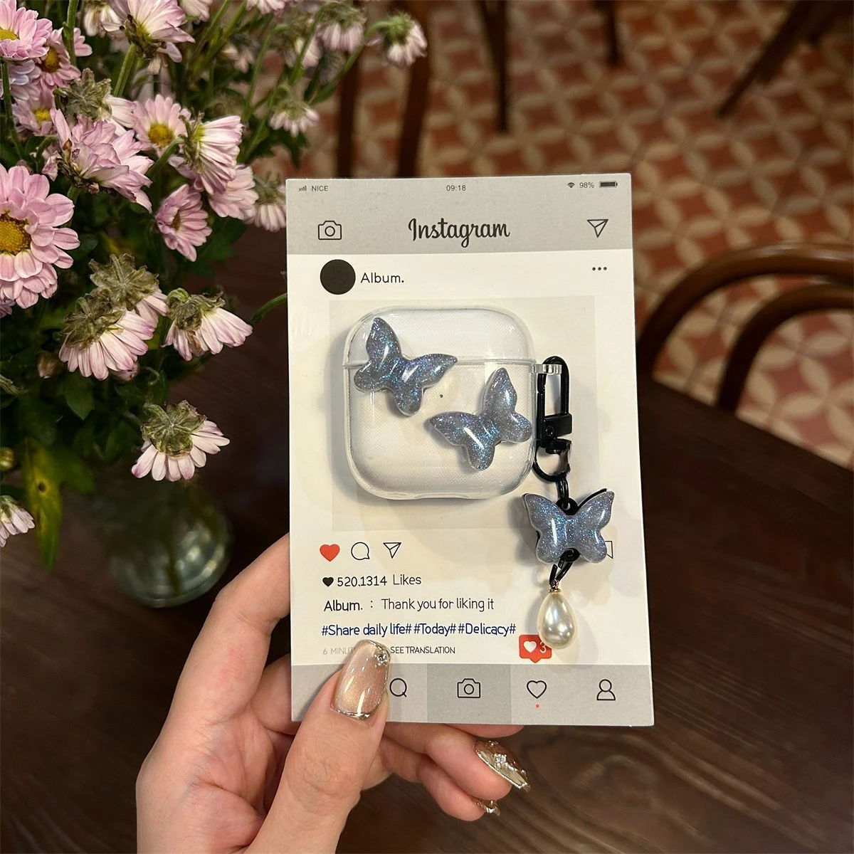 fashion flower Earphone case For QCY Crossky C30/C30S T20 HT03 HT07 T17 T8/T8s/T8pro Case Silicone clear Cover