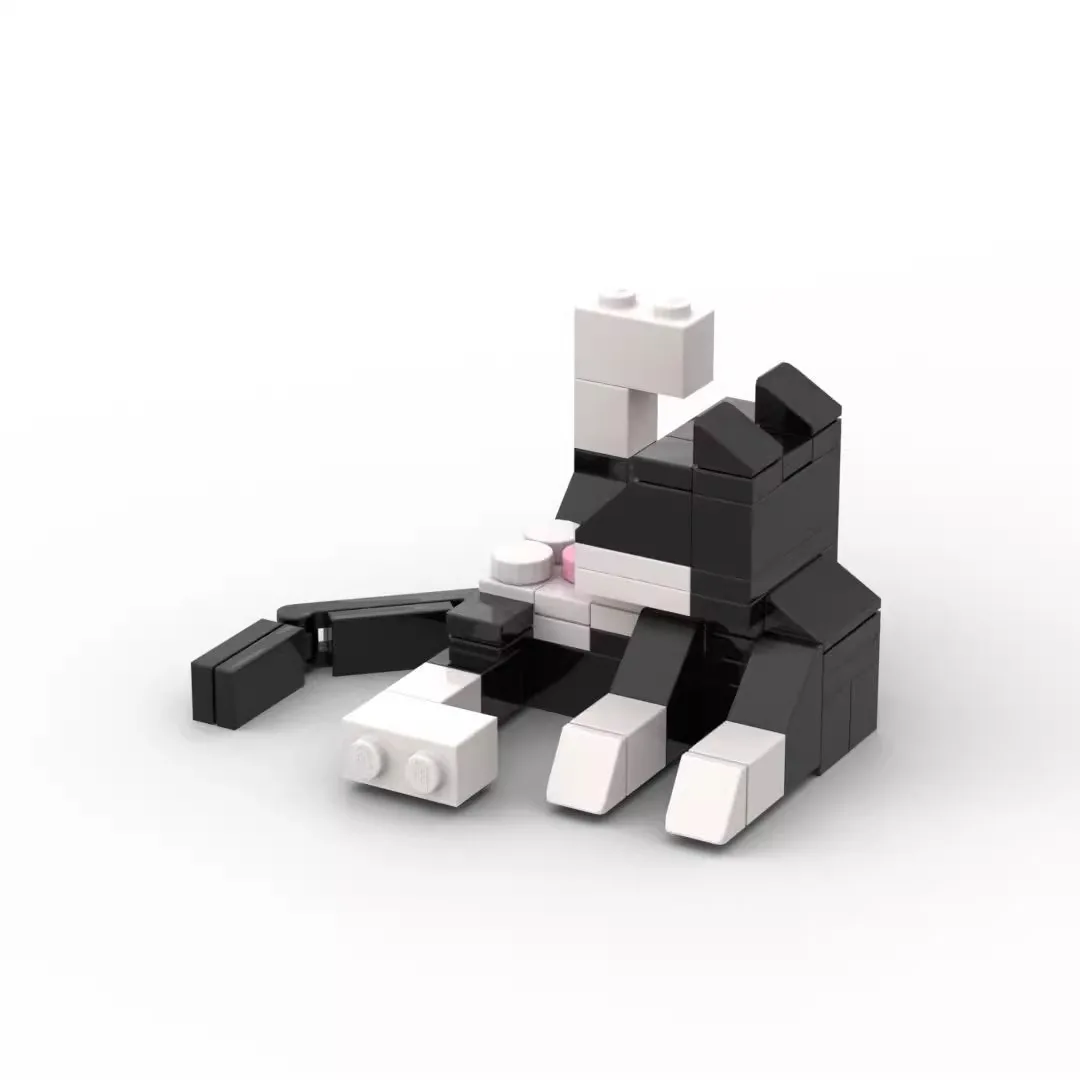 Briques MOC série animaux, 60 pièces, figurines de chat, blocs de construction, modèle d'assemblage, jouets éducatifs pour garçons et filles, cadeau d'anniversaire pour enfants