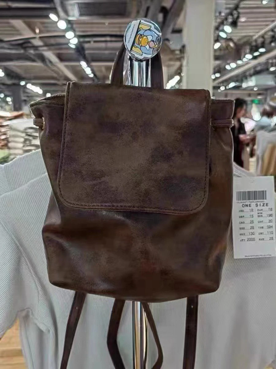 Imagem -04 - Bolsa de Escola de Couro pu Vintage Feminina Bolsa de Ombro Feminina Mochila Harajuku Bonita na Moda Nova América 2023