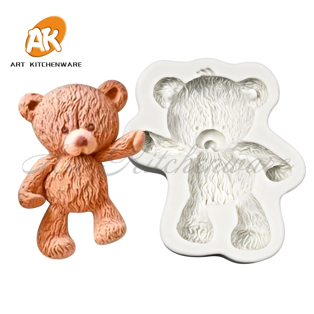 3D Toy Bear Design Silicone Mold Creative Fondant Chocolate Cake Mould DIY Sugarcraft Clay Model Cake Decorating Tools Bakeware