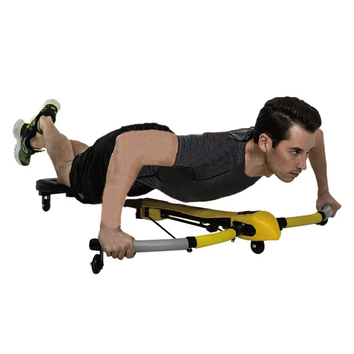 MultiFunction Home Abdominal Muscle Trainer With Push Up Bar Ab Wheel