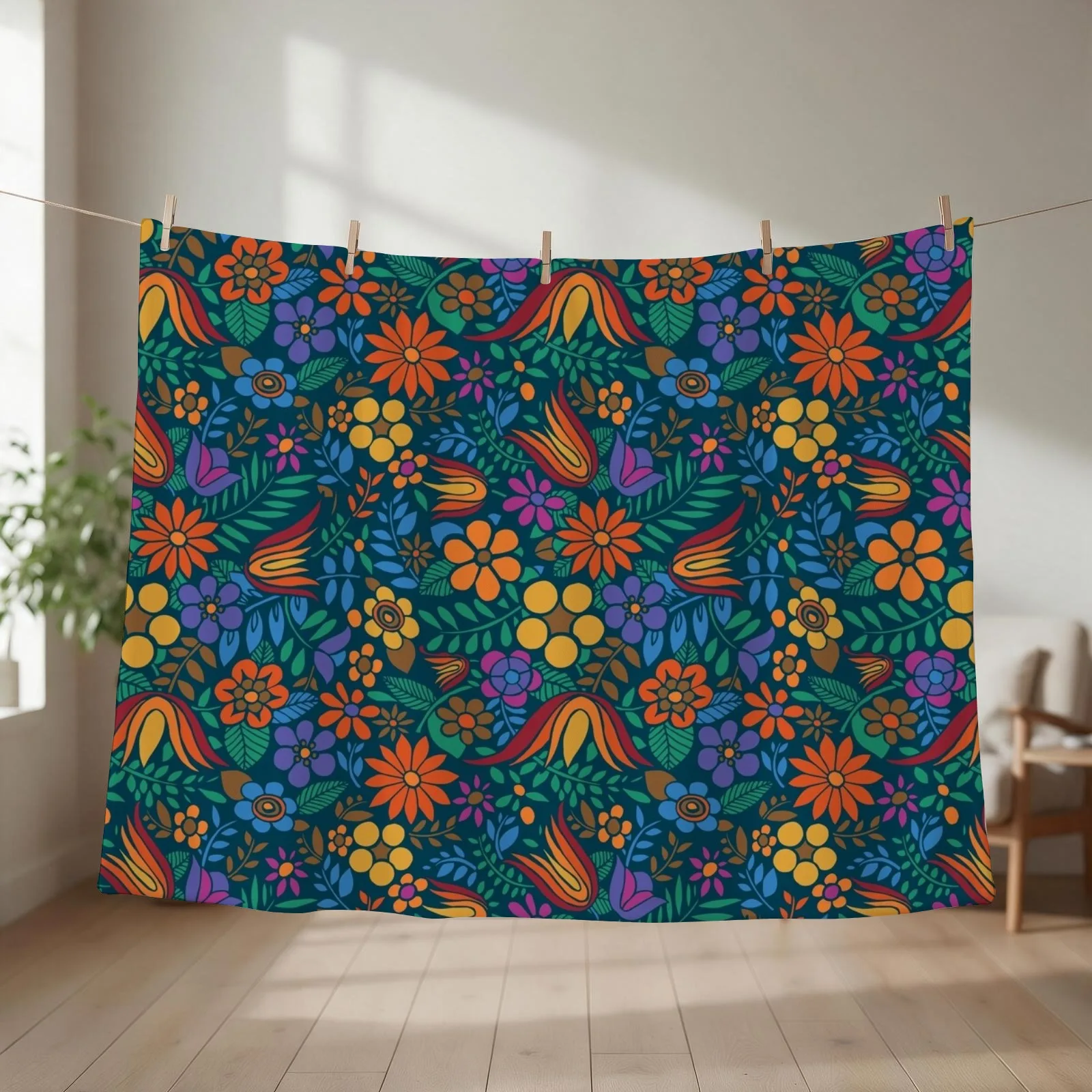 Another Floral Retro Throw Blanket Comforter blankets ands Flannel Blankets For Baby Blankets