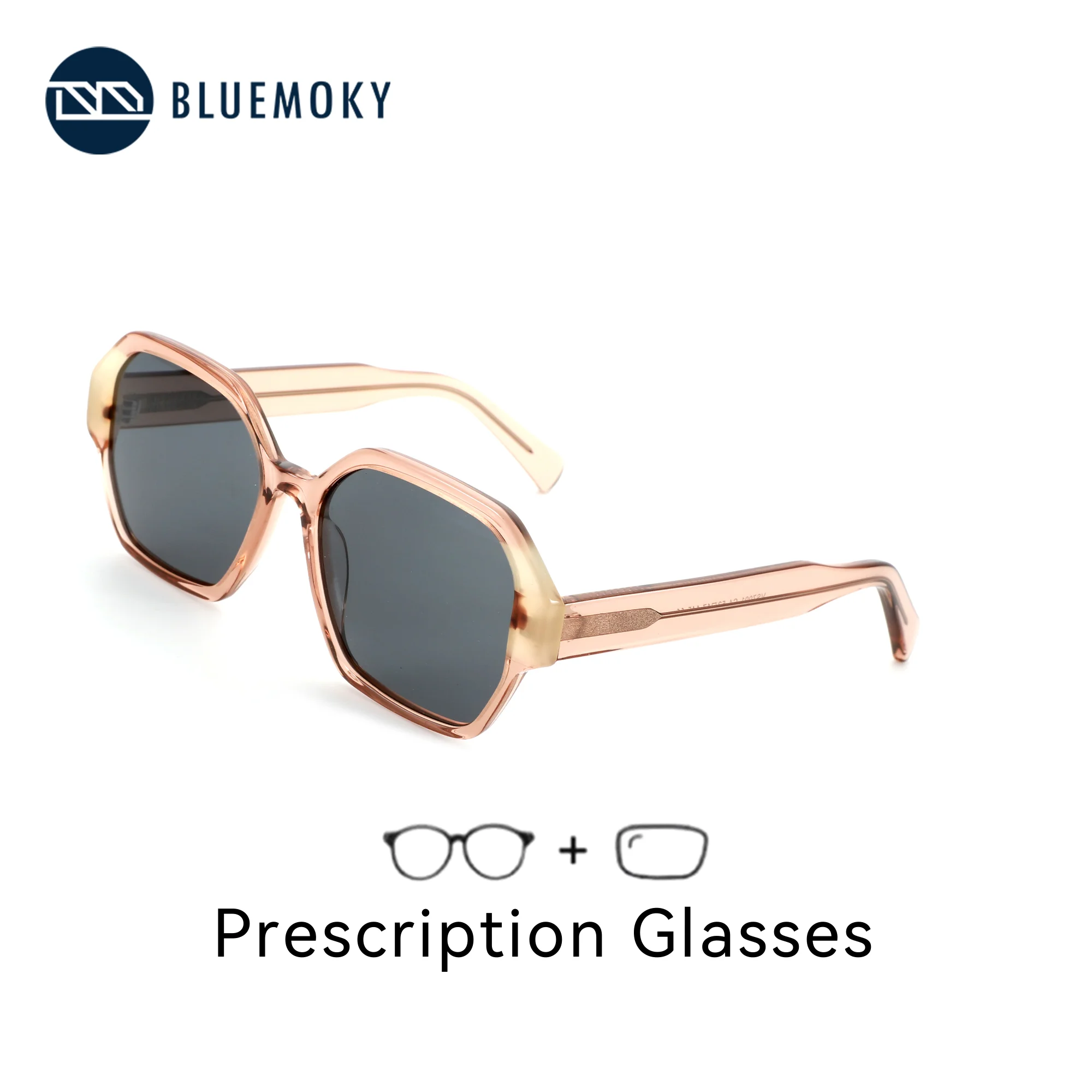 

Солнцезащитные очки BLUEMOKY S Size из ацетата, многоугольной формы, с диоптриями, для женщин, UV400, поляризационные, прогрессивные, оптические, для коррекции близорукости
