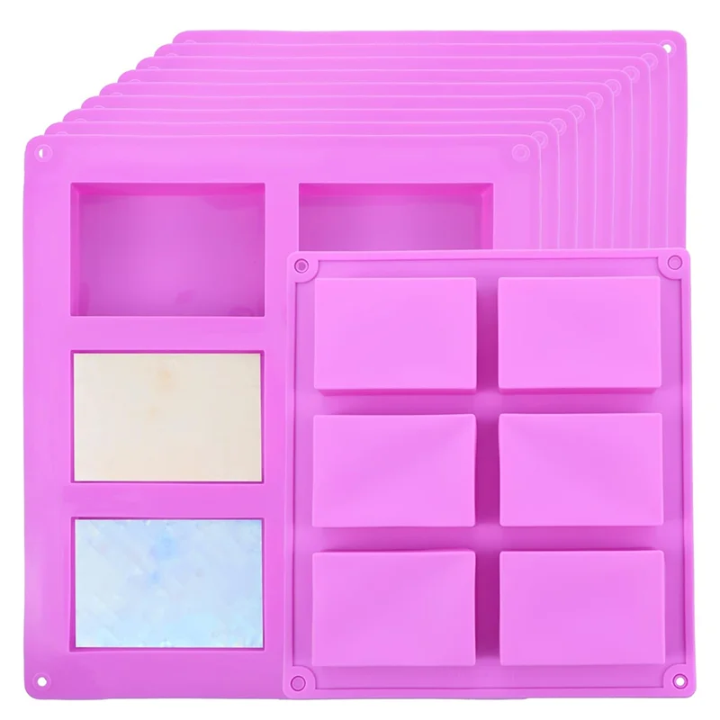 

-ABLP 10 Pack Silicone Soap Molds Silicone Soap Mold For Homemade Craft Soap Bar Mold, Chocolate Molds