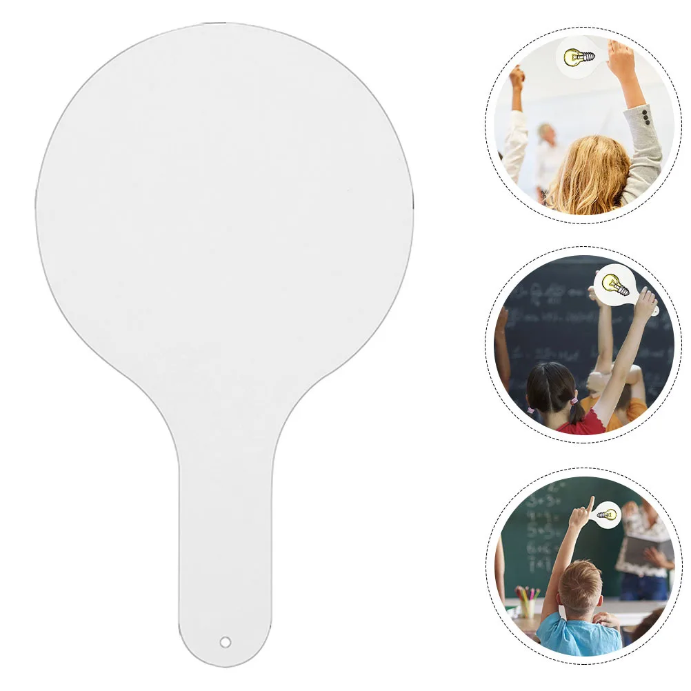 

School Handheld White Board Answer Paddle Handle Lightweight Portable Reusable Dry Erase Paddles Student Supply