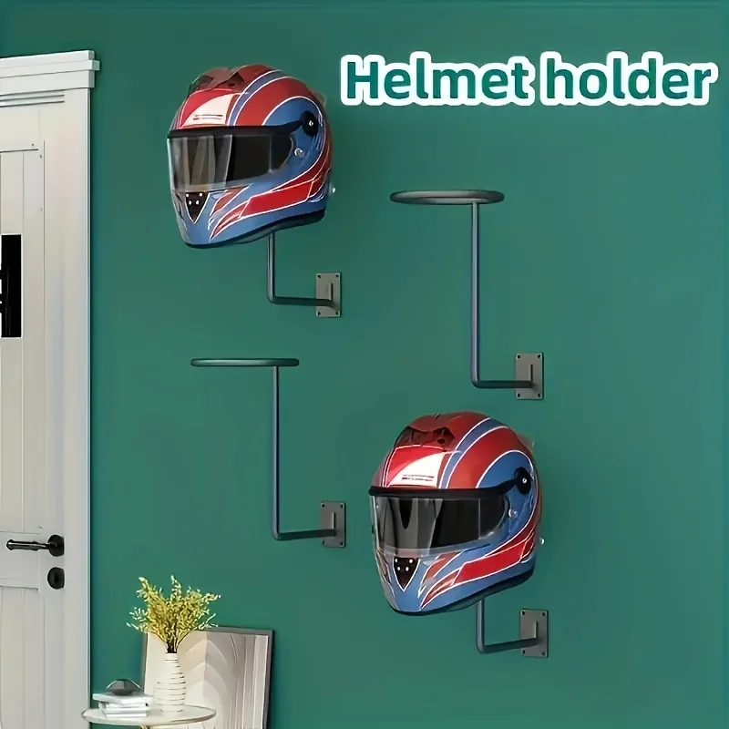 Motorcycle Helmet Wall Mount Holder Multifunctional Bedroom Wall-Mounted Display Rack for Helmet Jackets Hat Basketball Football
