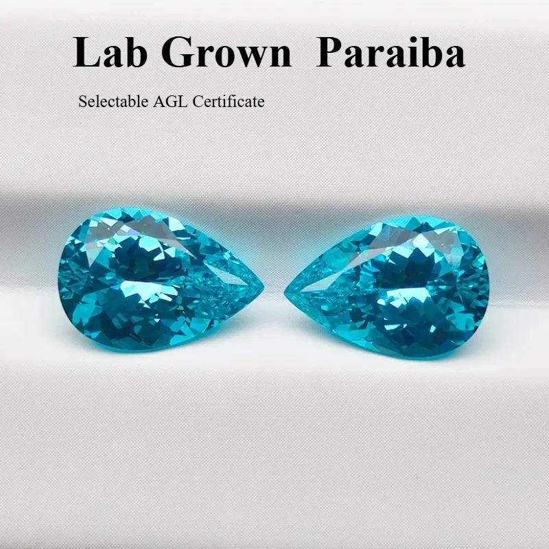 

Лабораторный выращенный сапфир Параиба Цвет грушевидной формы Очаровательные бусины для самостоятельного изготовления ювелирных изделий Подвеска Кольцо Материалы на выбор Сертификат AGL