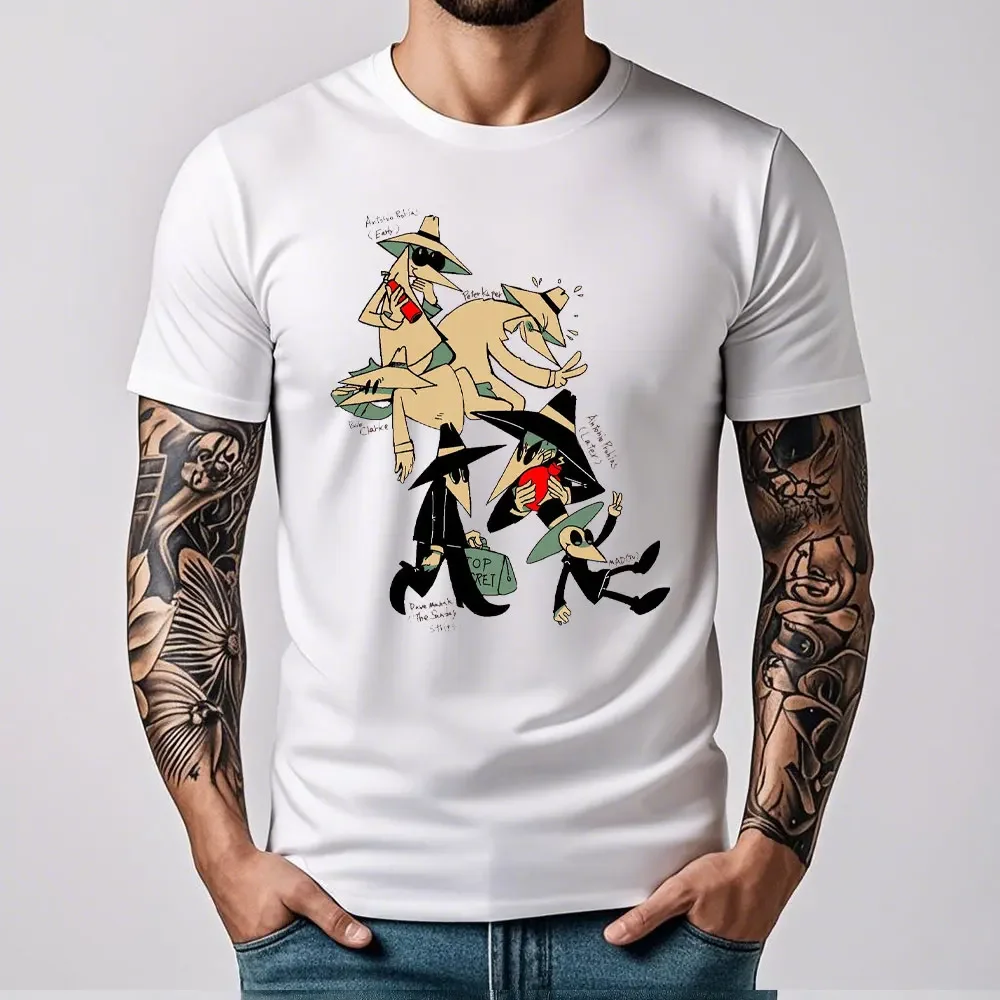 Retro 80s Spy Vs Spy Cartoon Graphic Cotton T Shirt Men's Summer Crew Neck Funny Humorous Vintage Style Fashion Print Tee Shirt
