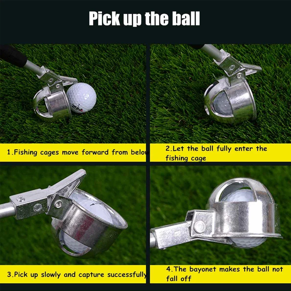 Retractable Golf Ball Picker Aluminum alloy Golf Ball Retriever Grabber Telescopic Extendable Golf Ball Retriever for Water