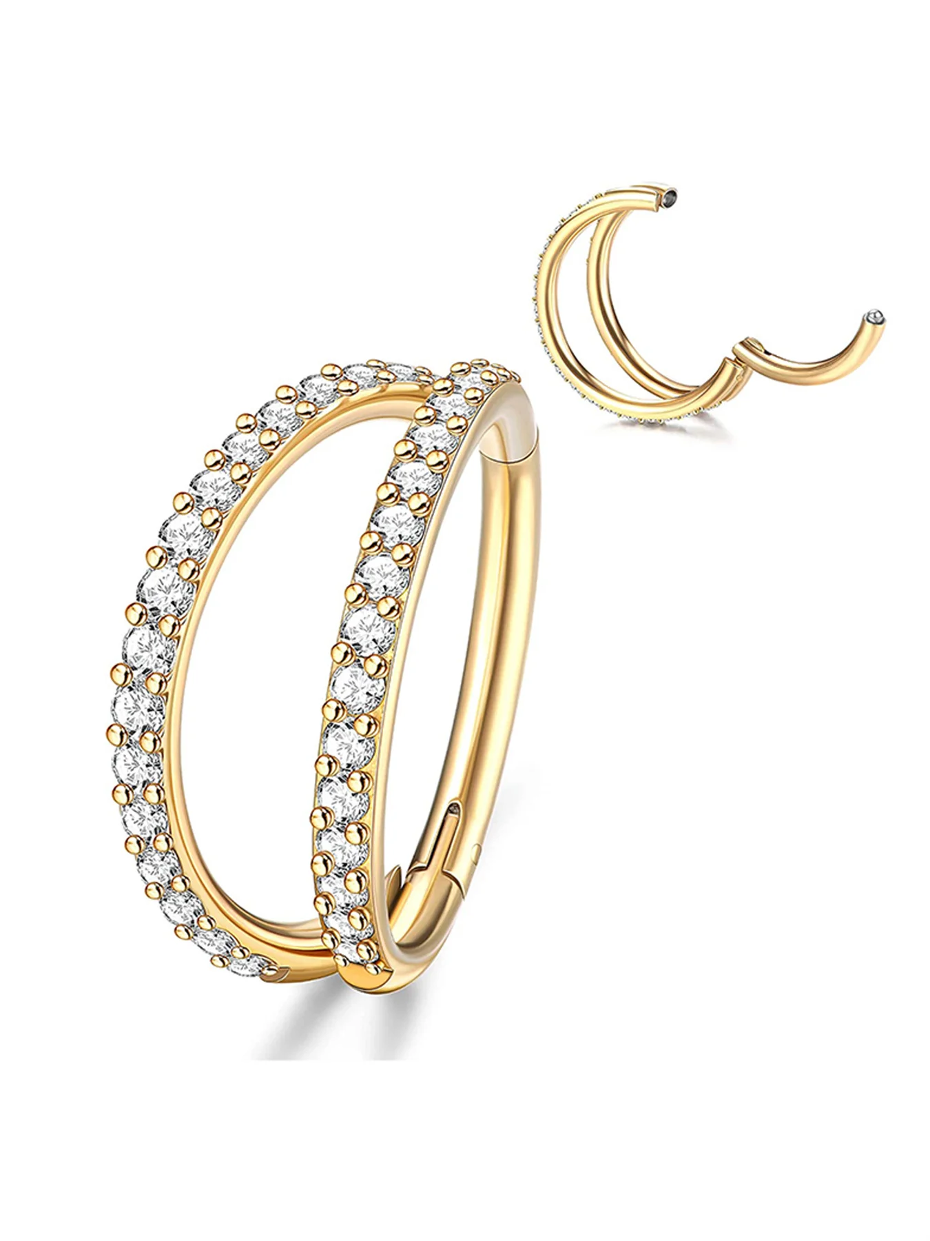 Double-nostril piercing septum Clicker anneau nasal double cerceau pile ouverte Dyce spirale tragus cartilage boucle d'oreille conque piercing bijou